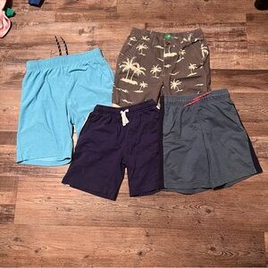 Boys Casual Shorts Collection - Blue, Gray, Navy, Palm Print
